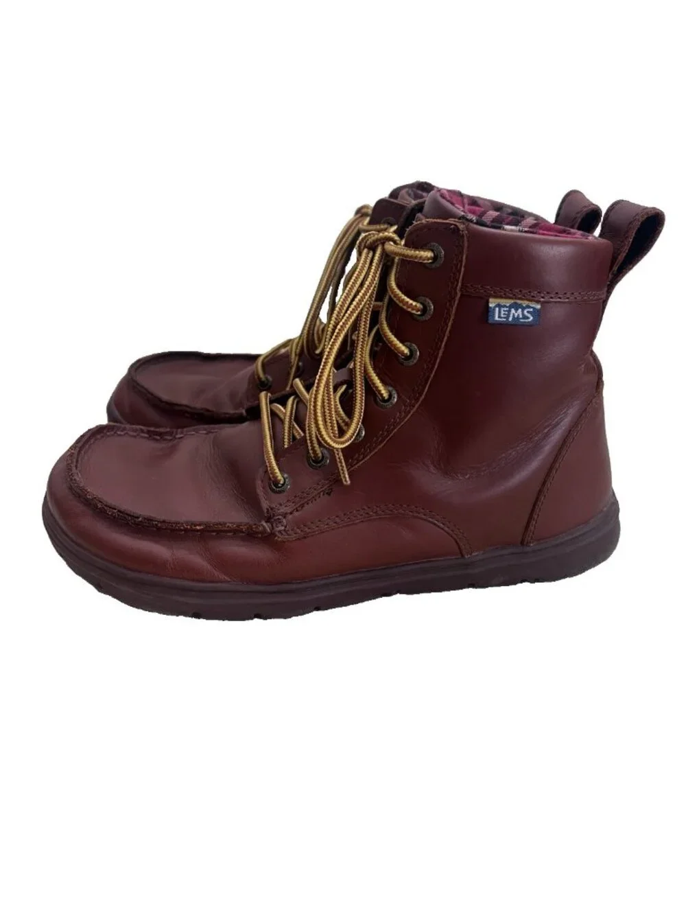 Lems Shoes Boulder Boot Leather Russet Brown Barefoot Zero Drop Size 42 EU US 9